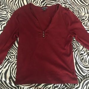 American living red/maroon shirt
